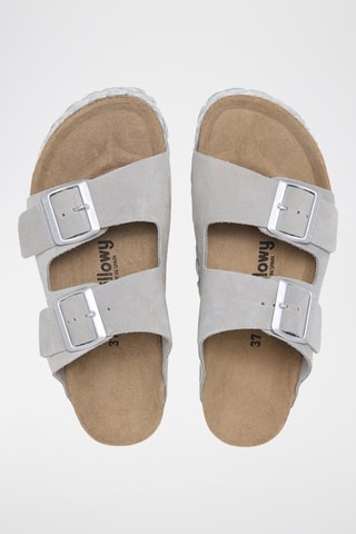 Nubuck Platform Muiltjes - Grijs