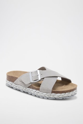 Nubuck Platform Muiltjes - Grijs