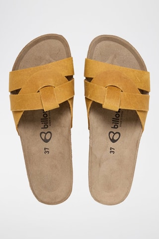 Mules en cuir - Jaune