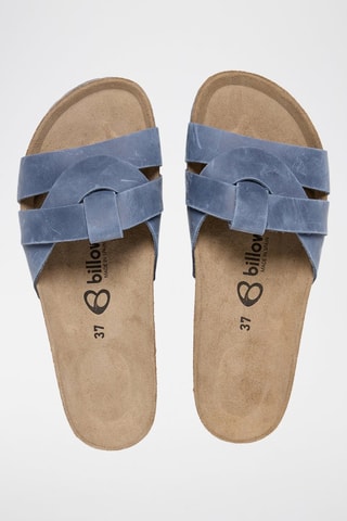 Mules en cuir - Bleu