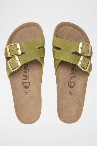 Mules en cuir - Vert