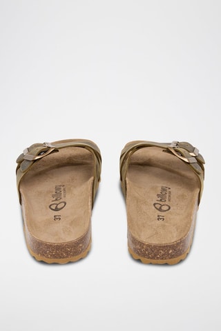 Mules en cuir - Kaki