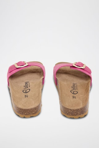 Mules en cuir - Fuchsia
