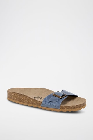 Mules en cuir - Bleu