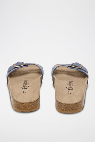Mules en cuir - Bleu