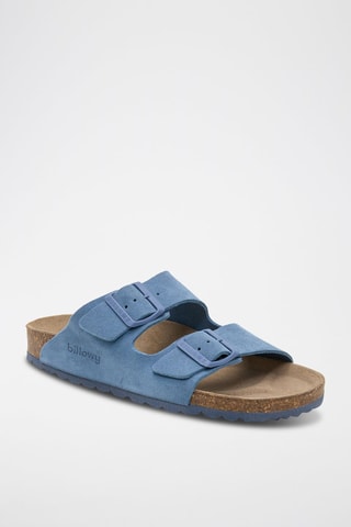 Mules en cuir - Bleu