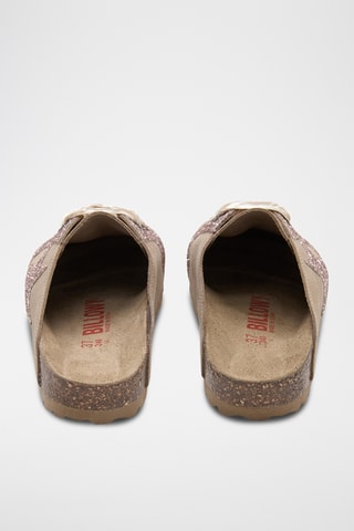 Leren Muiltjes met Sleehak - Beige