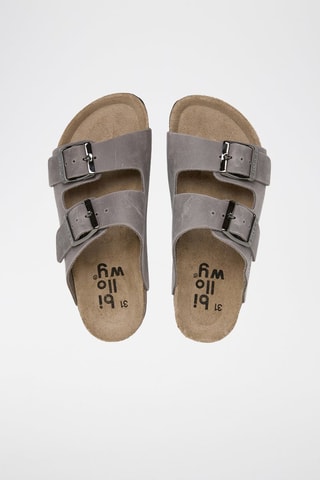 Mules en cuir - Gris