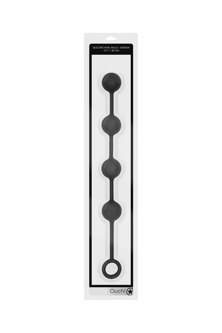 Chapelet anal waterproof - M - Noir - 36 cm
