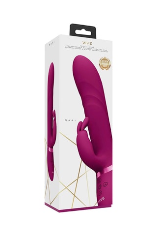 Vibromasseur Rabbit à billes rotatives Nari - Rose - 24,1 cm