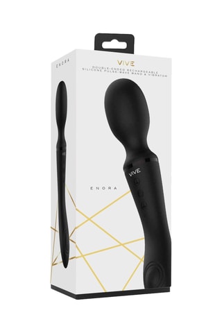 Vibromasseur 2-en-1 waterproof Enora - Noir - 13,5 cm