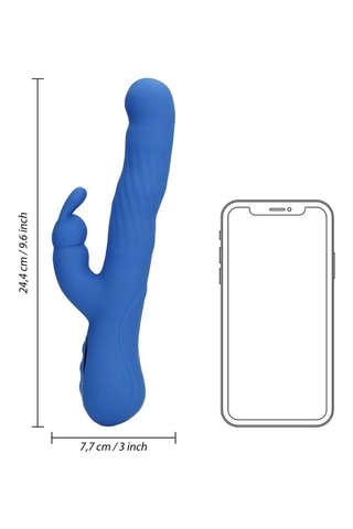 Stimulateur rabbit vibrant Wiggle - Bleu - 14 cm