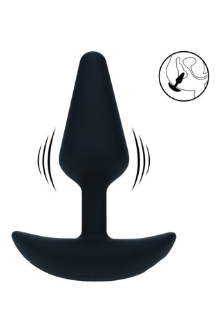 Plug anal vibrant - Noir - 9 cm