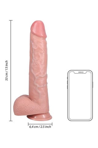 Godemichet extra large avec ventouse RealRock - Rose - 26,7 cm