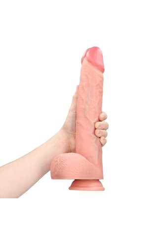 Godemichet extra large avec ventouse RealRock - Rose - 26,7 cm