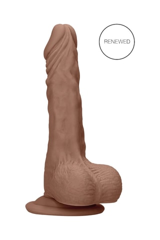 Godemiché avec testicules Marron - 17 cm