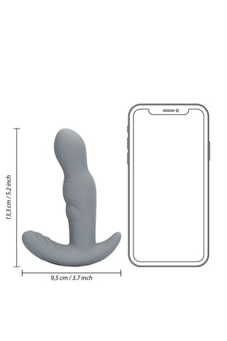 Stimulateur prostatique rotatif avec télécommande Gotham - Gris - 11,3 cm