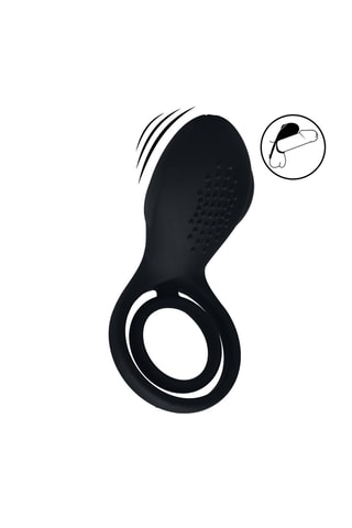 Cockring vibrant avec stimulateur ailé - Noir - 5,5 cm