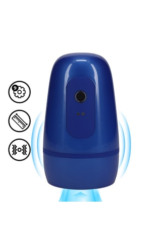 Masturbateur Pulsar à succion et vibration - Bleu métallisé - 8,6 cm