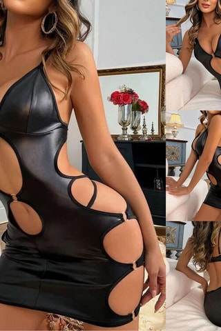 Robe courte sans manches - Noir