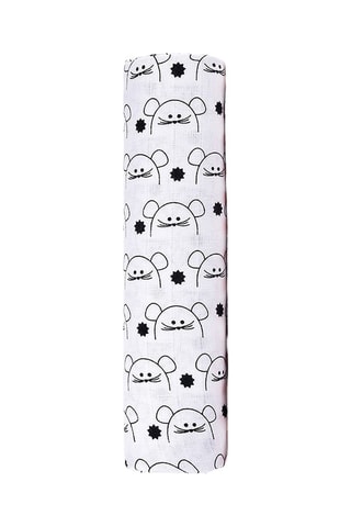 2 langes en coton biologique - Blanc - Dès la naissance - 120 x 120 cm - Blanc et rose