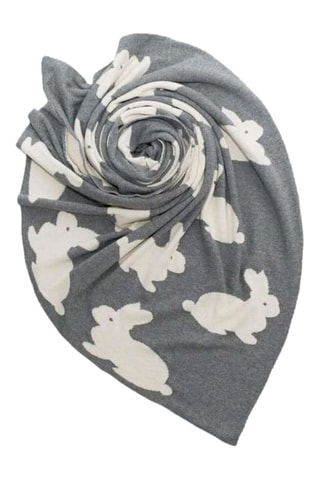 Couverture en coton biologique - Gris - 80 x 100 cm - Blanc et gris