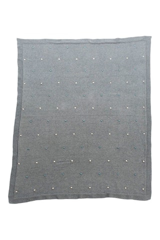 Couverture en coton biologique - Gris clair - 80 x 100 cm - Blanc et gris