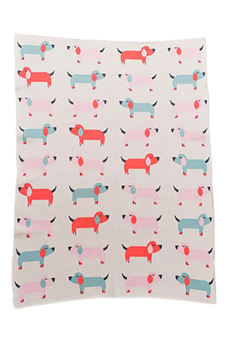 Couverture en coton biologique - Blanc - 80 x 100 cm - Blanc, rouge et rose
