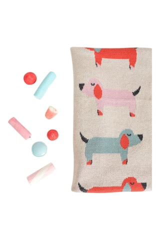 Couverture en coton biologique - Blanc - 80 x 100 cm - Blanc, rouge et rose