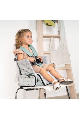 Siège rehausseur - De 6 à 36 mois - jusqu’à 15 kg - Beige, vert et gris