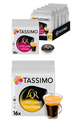 80 monodosis Tassimo - L'Or Café Largo Intenso + 80 cápsulas Tassimo - L'Or Café Largo Clásico 