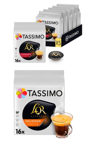 80 monodosis Tassimo - L'Or Café Splendente + 80 cápsulas Tassimo - L'Or Café Delizioso