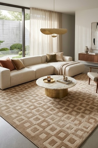 Alfombra Quadro - Marrón claro
