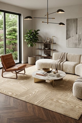 Alfombra Wenge - Beige y marfil