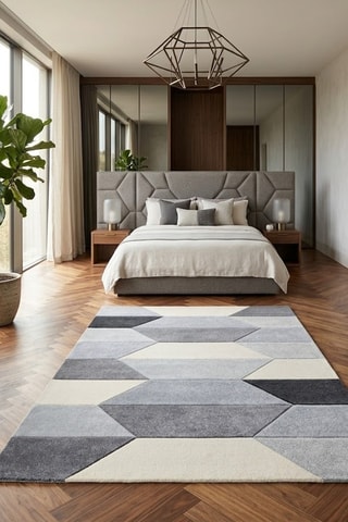 Alfombra Carve Geometric - Gris