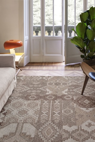Alfombra Velluto - Beige y marrón claro