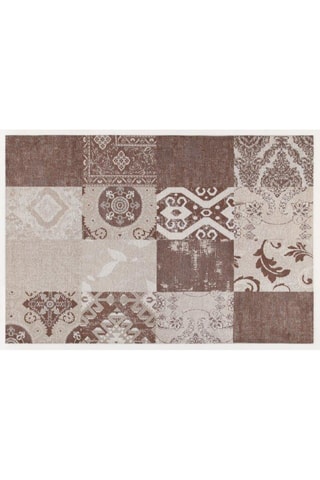 Alfombra Velluto - Beige y marrón oscuro