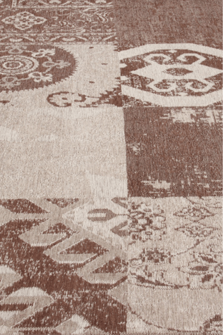 Alfombra Velluto - Beige y marrón oscuro