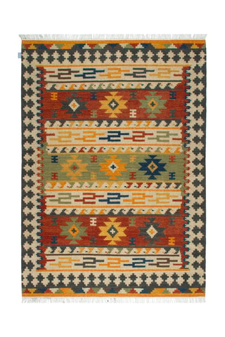 Tapis en laine Kilim Sivas - Marron