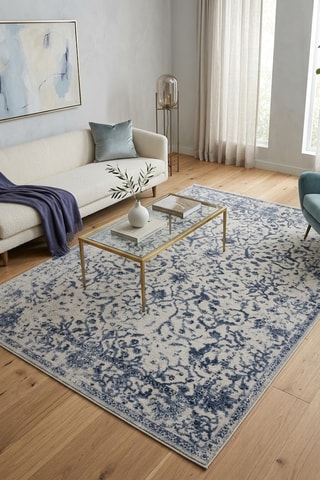 Alfombra de lana Mayfair Vintage - Azul marino