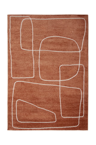 Tapis Atelier - Marron clair et blanc