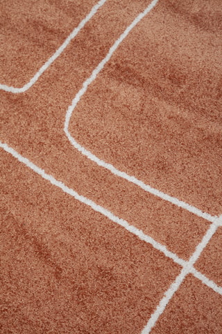 Tapis Atelier - Marron clair et blanc