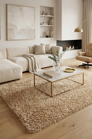 Tapis Shaggy Deco - Beige