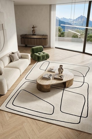 Tapis Atelier - Ivoire et noir