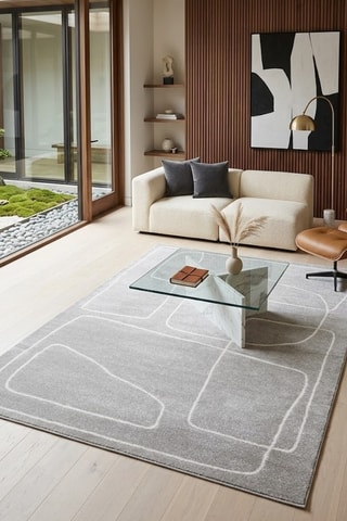 Tapis Atelier - Gris et blanc