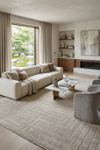 Tapis en laine Clay Des - Beige