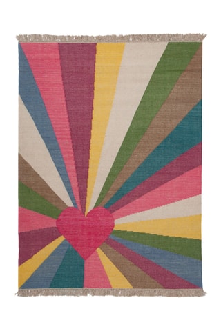 Alfombra de lana Kilim Hippie Des.1 - Verde oscuro