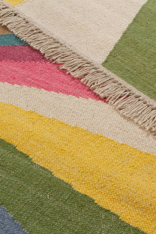Alfombra de lana Kilim Hippie Des.1 - Verde oscuro