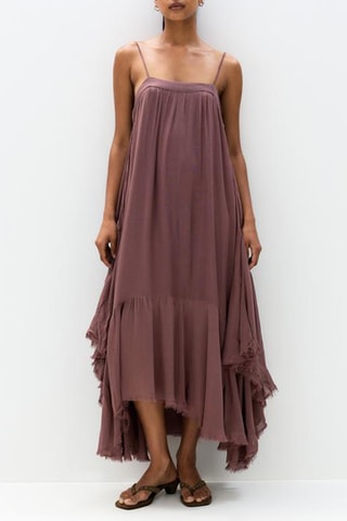Robe midi - Marron