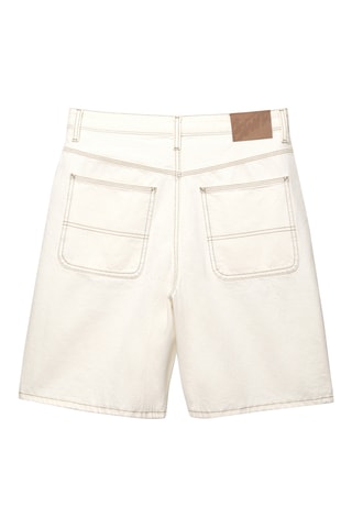 Bermuda baggy en jean - Blanc